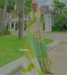 SPRING GREEN DRES GAMIS TWILL RAYON CANDI MEKAR GAMIS BATIK CAP SHALDA PEKALONGAN
