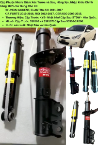Cặp Phuộc Nhún (Giảm Xóc) Trước và Sau Xe HYUNDAI ACCENT ELANTRA KIA FORTE RIO Hàng Xịn Cao Cấp Nhập Khẩu Chính Hãng