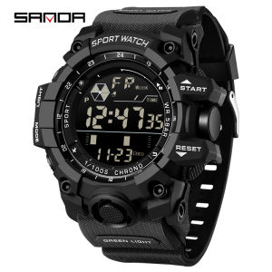 SANDA Outdoor Sports Men Watch Waterproof LED Analog Digital Show Multifunction Big Dial Electronic Wristwatch G style Male Cloc