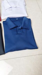 EXO Kaos Polo Scuba Premium Lengan Pendek Kanvas Bisnis Hitam/Putih Biru