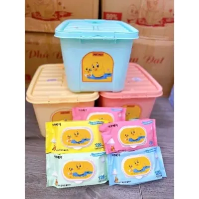 [TẶNG THÙNG]10 gói khăn ướt vịt vàng Phú Đạt không mùi chính hãng 120 tờ.