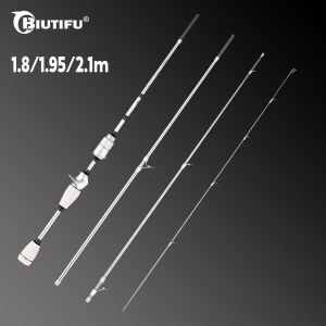 BIUTIFU Spinning Casting XUL Travel Mini Fishing Rod 1.8/1.95/2.1m Carbon Fiber 0.2-10g Ultralight Fast SolidTip For Lure Trout