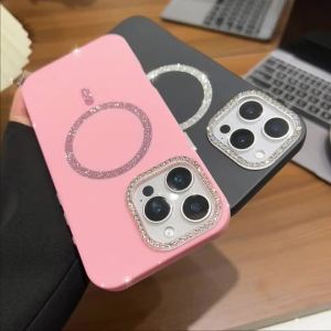 Diamond Magnetic Phone Case For iPhone 16 Pro Max 13 15 14 11 12 16promax 15promax 13promax Magsafe Shockproof Cover Funda