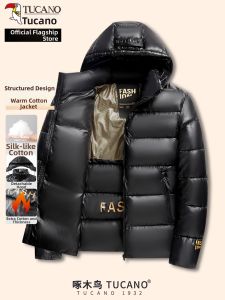 TUCANO | New Thick Black Gold Warm Hooded Removable Hood Coat
