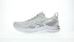 ASICS Women GEL-KAYANO 33 PLATINUM Running Shoes in Platinum/Glow Green