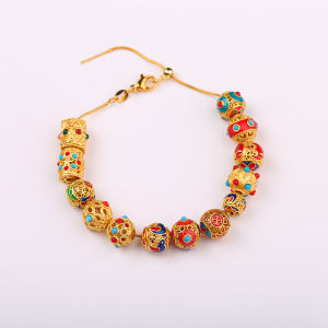 ลูกปัดหยดน้ำทองสีน้ำเงินโบราณ เครื่องประดับ DIY สร้อยข้อมือ จี้ สร้อยคอ อุปกรณ์ตกแต่ง ลูกปัดตาผีเสื้อ ลูกปัดเมฆ ลูกปัดกลวง