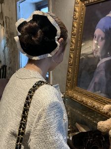 Daily Black Rice Lace Trim High-End Feeling Hair Ties Womens Hair Accessories Hair Bands Fabric Art Korean Style  out