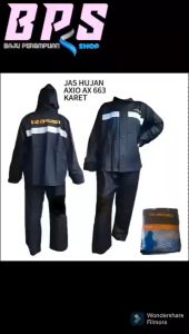 Jas Hujan Axio 663 Karet Setelan Jaket Celana Rubber/Mantel Ujan Axio/Raincoat Mantol Anti Rembes