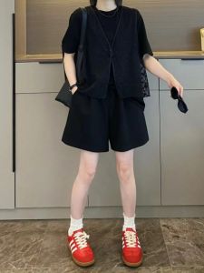 New Chinese Style Casual Short Pants Two-Piece Set plus Size Fashionable Summer 2025 Big Code Trendy Ensemble for Women