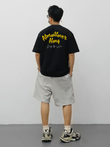 American Retro Couple Style Short Sleeve T-Shirt Heavyweight Cotton Casual Loose Fit Youth Fashion Urban Life Summer Wear