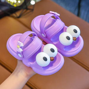 Childrens Summer Thick Bottom Anti-Slip Beach Sandals Girls Outdoor Wearable Slip-On EVA Flat Heel Comfortable Cool Slippers