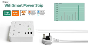 Tuya Smart WiFi Power Strip | UK 3-Pin Extension Cord with PD 20W Fast Charge & Power Monitor | App & Voice Control
