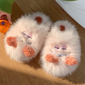 Colorful Unicorn Cotton Slippers Womens Indoor Home Warm Plush Moon Shoes Cute Style Low Heel EVA Bottom Comfortable Winter