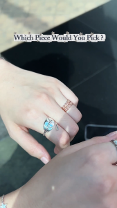 MILLENNE Millennia 2000 Double Chain Link Rose Gold Ring with 925 Sterling Silver