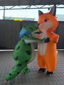 Trang Phục Cáo Màu Cam Bơm Hơi Dành Cho Người Lớn Bộ Đồ Hài Hước Dùng Cho Cosplay Lễ Hội Hóa Trang Halloween Chất Liệu Polyester Trang Phục Nhập Vai