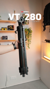 RED BUFFALO VT-280 VIDEO TRIPOD FULL HEIGHT WITH FLUID HEAD AND PHONE HOLDER