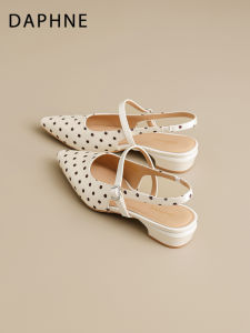 Daphne | Polka Dot Pointed Toe French Style Slip On Sandals