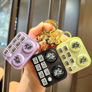 FUDESHE มินิมินิ พวงกุญแจจี้รูปเครื่องดนตรี พลาสติกทำจากพลาสติก ห่วงโซ่กุญแจ ของเล่นเด็กหน่วยประมวลผล DJ แบบพกพาได้ ของขวัญวันเกิดของขวัญ จี้เปียโนเปียโน