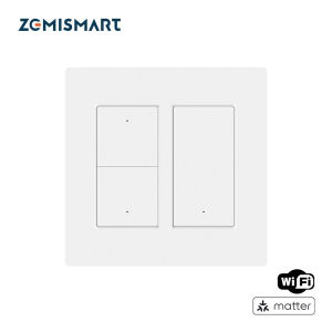 Zemismart Matter WiFi 3-Way Smart Wall Light Switch with Frame Support Homekit Google Home SmartThings Home Assistant Control