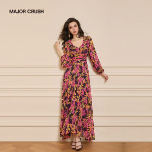 French Custom Designed Floral Chiffon Dress