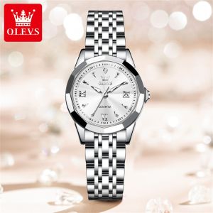 OLEVS | Đồng Hồ Thạch Anh Cao Cấp Nữ OLEVS 9998 Thương Hiệu Thời Trang Chống Nước Dạ Quang Có Lịch Dây Thép Không Gỉ