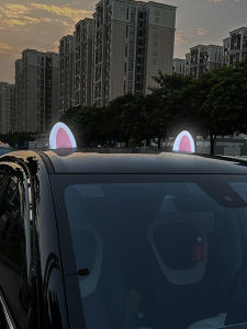 Decorative Glowing Corn Ear Panda Doll Car Top Decoration Solar Powered Cartoon Ladies Figurine Ornament 3D Sticker Body Decal