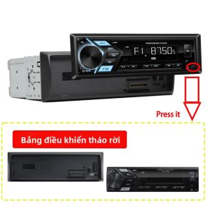 Đầu CD Xe Hơi Grandnavi 1DIN MP3 Với Bảng Điều Khiển Tháo Rời Đèn 7 Màu Đầu Thu Radio FM Màn Hình LED Phân Đoạn Đầu Vào AUX Lắp Đặt Trong Xe