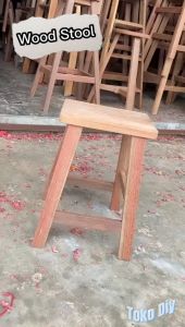 wood stool/Olympia Stool/Solid rubbe