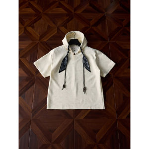 ZHUOCAN | American Tie-Dye Hooded Short Sleeve Sweatshirt T-Shirt