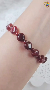 Graduation Grade Natural Red Bronze Rutilated Quartz Heart Bracelet