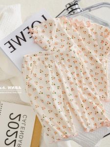 Summer New Ice Silk Childrens Home Clothes Set Comfortable Cartoon Men Women Casual Air Conditioned Suit Two-Piece Set