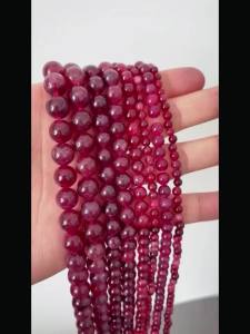 Tự Nhiên Đá Garnet Hạt Tròn Miếng Đệm Cho DIY Trang Sức Làm Vòng Tay Vòng Tay Vòng Cổ Phụ Kiện Handmade 4mm-10mm
