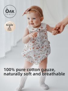 OAK FAMILY | Cotton Gauze Sleeveless Collared Baby Romper