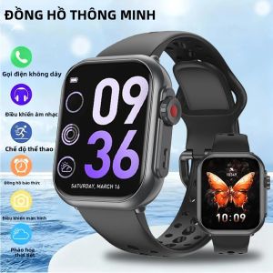 Đồng Hồ Thông Minh Dành Cho Nam Và Nữ Với Màn Hình HD 185 Inch Pin 1000mAh Thời Gian Chờ 100 Ngày Thiết Bị Theo Dõi Sức Khỏe Đo Nhịp Tim & Giấc Ngủ Tương Thích Với Android Wear