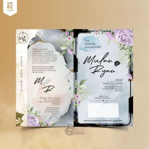 Undangan Pernikahan Motif Bunga DG.82.Indie | Bonus Plastik Label Thanks Card dan Video Undangan Digital