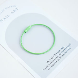 Candy Colored DIY Keychain Jewelry Accessories Girls Heart Ins Colorful Baked Paint Steel Wire Ring Key Ring Creative Gift