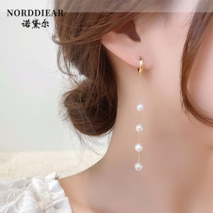 Elegant Long Pearl Earrings for Women Unique Design High End Luxury Fashion Jewelry New 2025 Popular Trending Item
