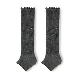 PRIMEET | Ballet Style Polka Dot Half Palm Sock Cover with Breathable Mesh Heel Grip