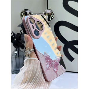 Huawei Pura 70 Case Huawei Pura 70 Pro Case Huawei Pura 70 Ultra Mirror Butterfly Ins Style High-definition Makeup Mirror Goddess Premium Feeling Anti-fall New Model Hard Simple Full Cover Set