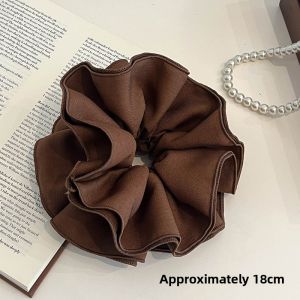 Womens High-End Feeling Four-Layer Wood Grain Edge Hair Ties Ball Head Low Bun Head Ropes Floral Hair Bands Hair Accessories