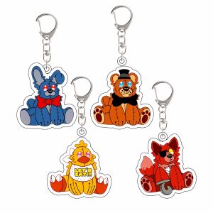 Bandai | for Classic Game FNAF Chica Bonnie Freddy Fazbear Foxy Acrylic Keychain Q Version Ornament Festival Gift Cute Backpack Pendant