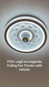 AceDeal [Support Lalamove Bulk Orders] 20Inch Tri Color Ceiling Light With Fan Remote Control Timed 6 Gear Wind Speed Dimmable Simple Ceiling Light Restaurant Mute Fan Ceiling Fan Light