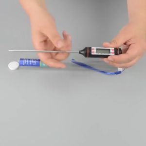 Digital Lab Thermometer Instrument Thermostat for Pig Stainless Steel LCD Screen