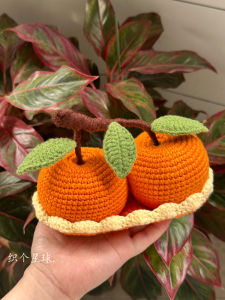 Handmade Orange Decoration Car Interior Decorations Safety Charms Tangram Car Ornaments Tabletop Accessories for Mid-Autumn Festival