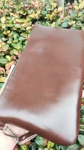 Pouch Kulit Sapi Warna Coklat-Dompet Pouch Clutch Garansi 1 Tahun