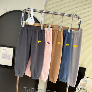 Thickened Double-sided Fleece School Pants Childrens Autumn Winter Orlon Pants Boys Girls Campus Trousers Casual Long Pants