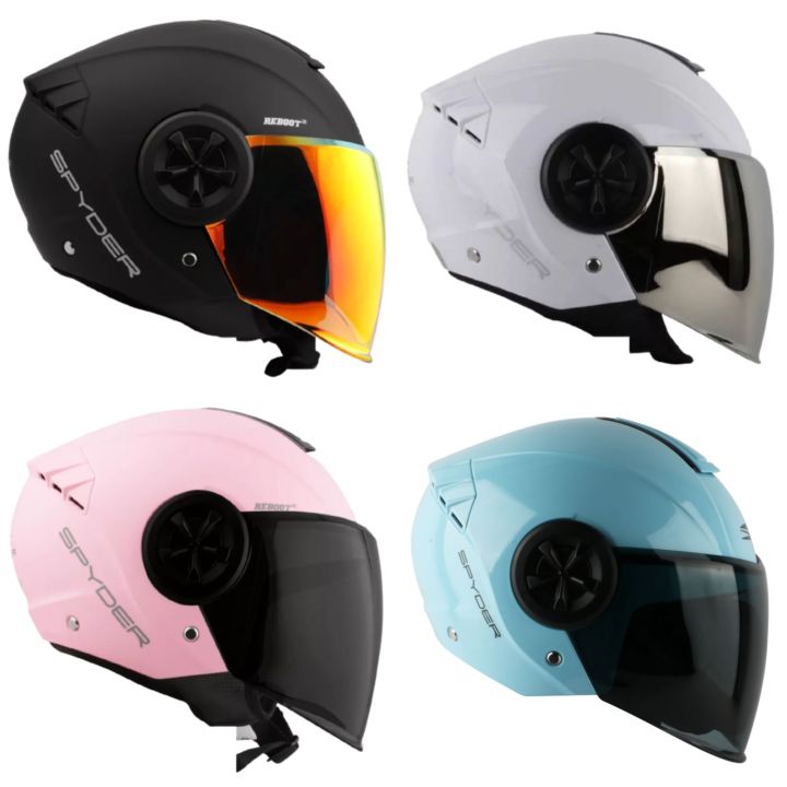 Spyder Reboot Mono Color Half Face Single Visor with Free Clear