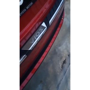 TOYOTA VIOS XP150 2013-2019 3D LED LIGHT CAR REAR BUMPER GUARDS STEP PROTECTOR CHROME STAINLESS STEEL ABS