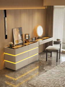 Italian Minimalist Dresser and Vanity One Piece Modern Luxurious