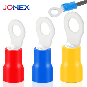 50PCS Ring Crimp Terminals Electrical Wire Connector M4/M5/M6 Round Insulated Ferrule Lugs For Quick Splicing Cables Connection